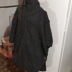 Merino wool poncho sweater